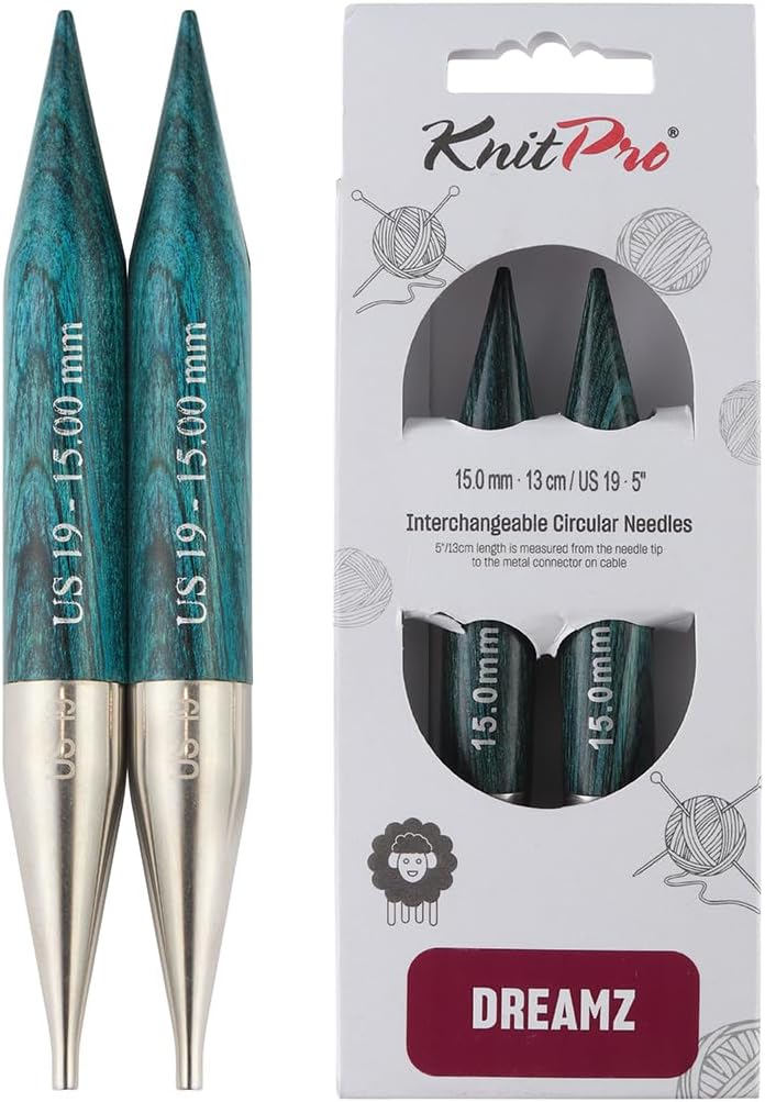 Knit Pro Dreamz Interchangeable Circular Needles 5" (13cm) | US Size 19 (15mm) - Image 1